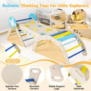 Wooden Triangle Climber Set with Arch and Eight Blocks – Macaron