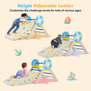 Wooden Triangle Climber Set with Arch and Eight Blocks – Macaron