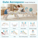 Foldable Wooden Climbing Set with Puzzle Blocks and Toy Cars – White