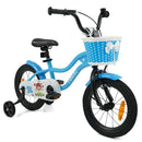 Kids Bicycle with Dual Brakes and Training Wheels – Blue / 14 inches