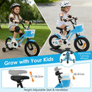 Kids Bicycle with Dual Brakes and Training Wheels – Blue / 14 inches