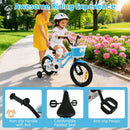 Kids Bicycle with Dual Brakes and Training Wheels – Blue / 14 inches