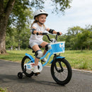 Kids Bicycle with Dual Brakes and Training Wheels – Blue / 16 inches
