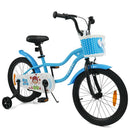 Kids Bicycle with Dual Brakes and Training Wheels – Blue / 18 inches