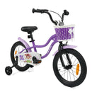 Kids Bicycle with Dual Brakes and Training Wheels – Purple / 16 inches