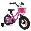 Kids Bicycle with Dual Brakes and Training Wheels – Rose / 12 inches