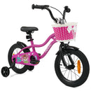 Kids Bicycle with Dual Brakes and Training Wheels – Rose / 14 inches