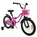Kids Bicycle with Dual Brakes and Training Wheels – Rose / 18 inches