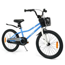 Kids Bike with Basket, Handbrake and Coaster Brake – 20 inches / Blue