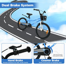 Kids Bike with Basket, Handbrake and Coaster Brake – 20 inches / Blue