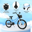 Kids Bike with Basket, Handbrake and Coaster Brake – 20 inches / Blue