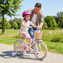 Pink Kids Bike with Woven Basket and Training Wheels – Pink / 18 inches