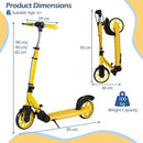Folding Scooter with Light-Up Wheels and Dual Brakes – Yellow