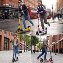 Folding Scooter with Light-Up Wheels and Dual Brakes – Yellow