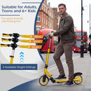 Folding Scooter with Light-Up Wheels and Dual Brakes – Yellow