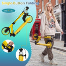 Folding Scooter with Light-Up Wheels and Dual Brakes – Yellow