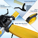 Folding Scooter with Light-Up Wheels and Dual Brakes – Yellow