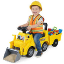 Kids Ride-On Excavator with Detachable Trailer – Yellow