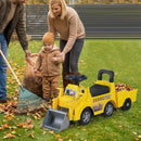 Kids Ride-On Excavator with Detachable Trailer – Yellow