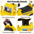 Kids Ride-On Excavator with Detachable Trailer – Yellow