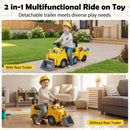 Kids Ride-On Excavator with Detachable Trailer – Yellow