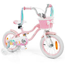 Mermaid Kids Bike with Basket and Streamers – Pink / 14 inches