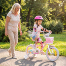 Mermaid Kids Bike with Basket and Streamers – Pink / 14 inches