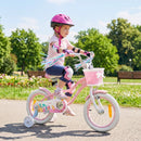Mermaid Kids Bike with Basket and Streamers – Pink / 14 inches