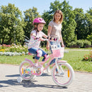 Mermaid Kids Bike with Basket and Streamers – Pink / 16 inches