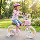 Mermaid Kids Bike with Basket and Streamers – Pink / 16 inches