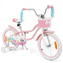 Mermaid Kids Bike with Basket and Streamers – Pink / 18 inches