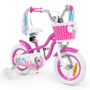 Mermaid Kids Bike with Basket and Streamers – Rose / 12 inches