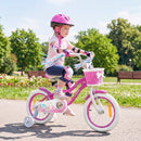Mermaid Kids Bike with Basket and Streamers – Rose / 14 inches