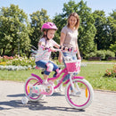 Mermaid Kids Bike with Basket and Streamers – Rose / 16 inches