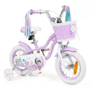 Mermaid Kids Bike with Basket and Streamers – Purple / 12 inches