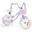 Mermaid Kids Bike with Basket and Streamers – Purple / 14 inches