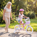 Mermaid Kids Bike with Basket and Streamers – Purple / 14 inches