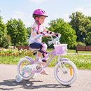 Mermaid Kids Bike with Basket and Streamers – Purple / 14 inches