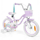 Mermaid Kids Bike with Basket and Streamers – Purple / 16 inches