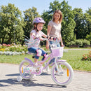 Mermaid Kids Bike with Basket and Streamers – Purple / 16 inches