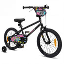 Kids Bicycle with Handbrake and Adjustable Seat – Black / 18 inches