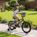 Kids Bicycle with Handbrake and Adjustable Seat – Black / 18 inches