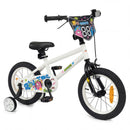 Kids Bicycle with Handbrake and Adjustable Seat – White / 14 inches