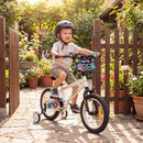 Kids Bicycle with Handbrake and Adjustable Seat – White / 14 inches