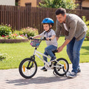 Kids Bicycle with Handbrake and Adjustable Seat – White / 14 inches