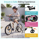 Kids Bicycle with Handbrake and Adjustable Seat – White / 18 inches