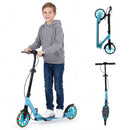 Folding Scooter with Suspension and 20cm Light-Up Wheels – Blue