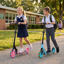 Folding Scooter with Suspension and 20cm Light-Up Wheels – Pink