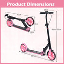 Folding Scooter with Suspension and 20cm Light-Up Wheels – Pink