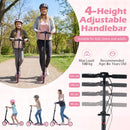 Folding Scooter with Suspension and 20cm Light-Up Wheels – Pink